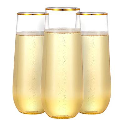 8 oz. Crystal Cut Plastic Wine Glasses Fancy Wedding Party Wine Glasses  48pcs
