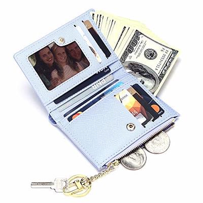 GEEAD Small Wallets for Women Slim Bifold Credit Card Holder Minimalist  Zipper Coin Pocket