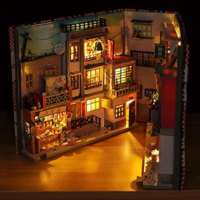 CUTEBEE DIY Book Nook Miniature Dollhouse Kit 3D Wooden Puzzle Booknook  Bookshelf Insert Decor Bookends Model Build-Creativity Kit with LED Light ( Magic Pharmacist) : : Toys & Games