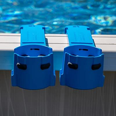  TonGass (6-Pack) Poolside Cup Holders for Above Ground Pools  (White) - Compatible with Above Ground Pool with 2 Inche or Thinner Round  Top Bar - Strong Durable Easy to Use Clip-On