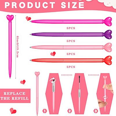 Heart Shaped Ballpoint Pens Retractable Metal Ballpoint Pen with