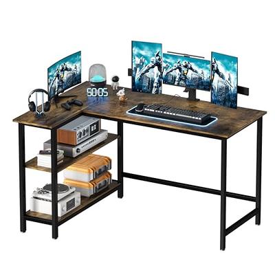 SUNLEI Computer Desk 47 inch Home Office Desks, Gaming Writing Desk Large  Work Desk Study Workstation, Laptop Stand for Desk, Simple Assembly, Steel