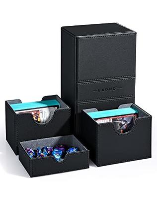 Kigeli Magnetic Card Game Deck Storage Box Fits 5 Decks Card Box with Mat  Case and Removable Compartment Playing Deck Cards Box Compatible with MTG