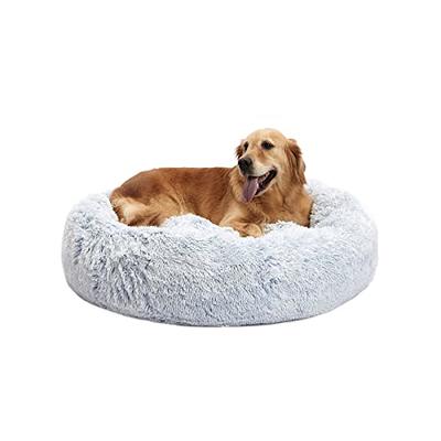 Dog Bed Long Plush Calming Pet Bed Comfortable Faux Fur