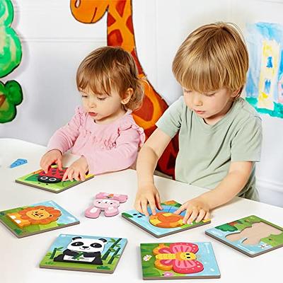 Montessori Mama Wooden Toddler Puzzles for Kids Ages 2-4