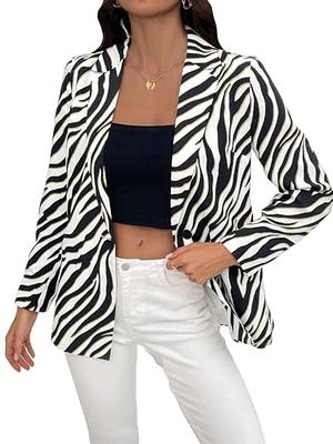 Buy WDIRARA Women's Zebra Print High Waisted Button Jeans