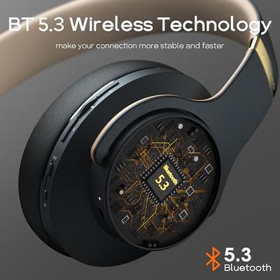 Bluetooth Headphones Over Ear,BERIBES 65H Playtime and 6 EQ Music Modes  with Microphone,HiFi Stereo Foldable Lightweight Wireless Headset,Deep Bass
