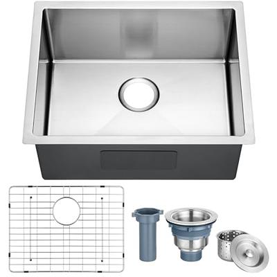 33x22-Inch Gunmetal Black Drop In Kitchen Sink Workstation - VOKIM 33 Inch  Single Bowl Topmount Sink 16 Gauge Stainless Steel 10'' Deep Handmade