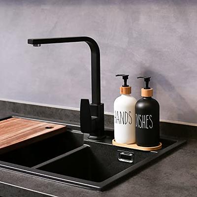 Moryimi Kitchen Soap Dispenser Set with Tray, 12 oz Hand and Dish Soap  Dispenser for Kitchen Sink, Kitchen Dish Soap Dispenser Set with Bamboo  Dish