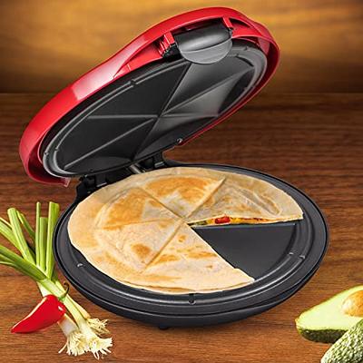 Taco Tuesday Deluxe 10-inch 6-Wedge Electric Quesadilla Maker with Extra  Stuffing Latch, Red - Yahoo Shopping