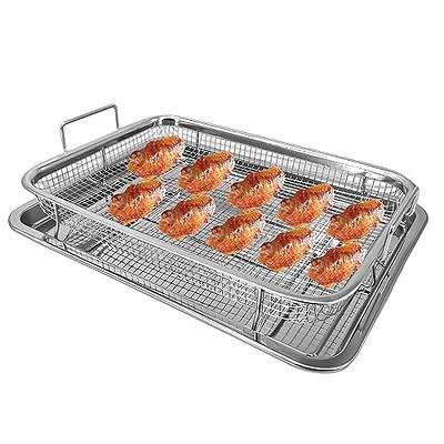 Air Fryer Basket for Oven Stainless Steel, 15 x 11 Inch Air Fryer  Accessories Oven Rack and Crisper Tray, 2 Piece Nonstick Bacon Cooker  Broiler Pan