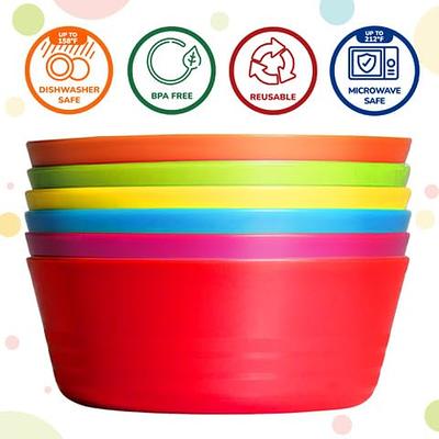 Plastic Bowls Set of 12 Kids Bowls 24 Oz Microwave Dishwasher Safe