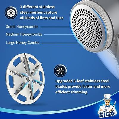 MR.SIGA Fabric Shaver and Lint Remover with 2 Speeds, Rechargeable Electric Lint  Fuzz Remover with LED Lights and 2 Replaceable 6-Leaf Blades, Cream/Gray -  Yahoo Shopping