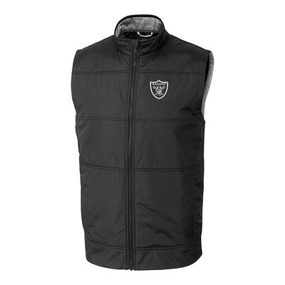 Las Vegas Raiders Antigua Metallic Logo Links Full-Zip Golf Vest - Steel