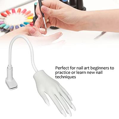 Practice Hand For Acrylic Nails, Flexible Nail Practice Hands Training  Kits, Fake Manican Hands For Nails Practice, Movable Nail Maniquin Hand  With100PCS Transparent Nail Tips