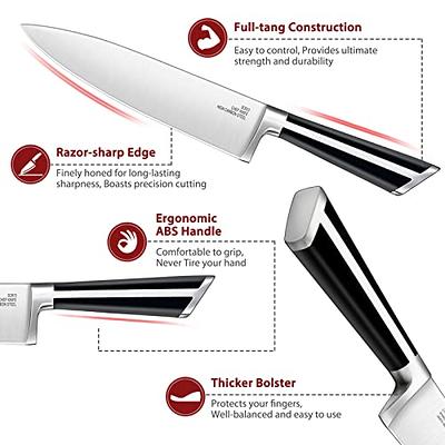 Steak Knives Set of 6 - Premium Stainless Steel, Dishwasher Safe - Polished  Shiny Blade & Handle, Straight Edge - Kitchen Table Knife Set 4.5 Inch