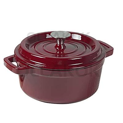 OLLAKOK 3.2 QT Enameled Cast Iron Dutch Oven with Lid Dual Handles Heavy Cast  Iron Pot (Wine Red) - Yahoo Shopping