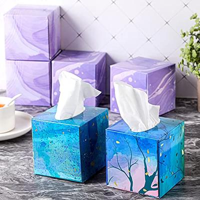 9 Pcs Square Tissues Cube Box Travel Tissue Box with 50 Counts