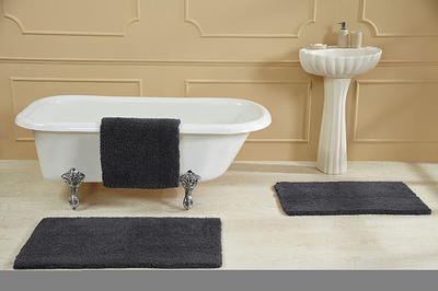 17x24 Hotel Collection Bath Rug Dark Gray/white - Better Trends : Target