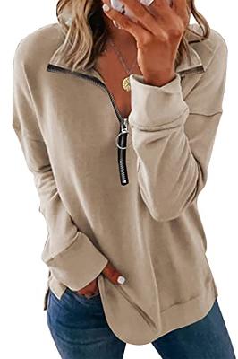 Women Sweatshirt 2023 Drawstring Long Sleeve Hoodies Tops Casual Pullover  Sweatshirt Fall Clothes Pocket Cotton Sweatshirts, 1-khaki, 3X-Large :  : Clothing, Shoes & Accessories