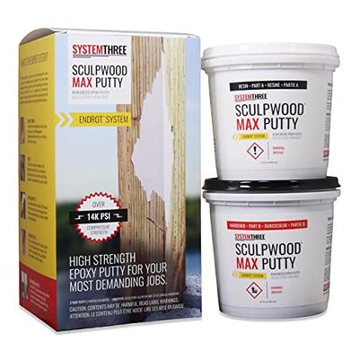 System Three SculpWood Max Putty Epoxy Wood Filler, 1/2 Gallon Kit