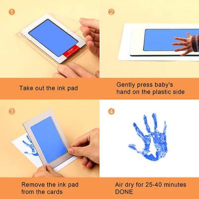 4 Color Inkless Hand and Footprint Kit Clean Touch Ink Pad for Newborn Baby  Pet Paw Print Kit(4 Ink Pads,8 Imprint Cards)