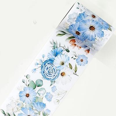 Whaline 12 Rolls Blue Floral Washi Tape Chinoiserie Flower Washi Tape  Vintage Masking Decorative Gift Wrapping Paper Tape for DIY Craft Scrapbook