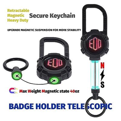 Retractable Magnetic Keychain With Extendable Belt, ID Lanyard