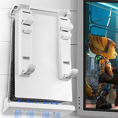 Jhua PS5 Wall Mount for Playstation 5 Wall Mount Sturdy Steel Wall Shelf  for Playstation 5 Disc and Digital Edition 5-in-1 PS5 Wall Bracket  Controller