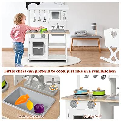 D-FantiX Pretend Play Toy Kitchen Accessories Kids Play Cooking Set Pots and