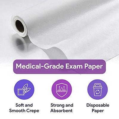 Exam Table Paper - 18''x125 Disposable Standard White Textured Crepe  Medical Barrier Cover Roll - Wide Paper Rolls for Spas Daycares Doctors  Chiropractors Examination and Massage Tables (2)