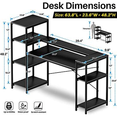 Home Office Desk-63 inch Large Computer Desk Table for Black