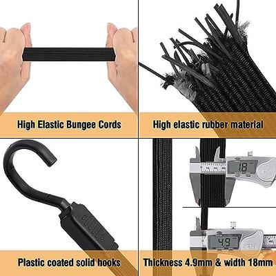 Bungee Cords with Hooks Heavy Duty, 6 Pack Long Flat Bungee Cords
