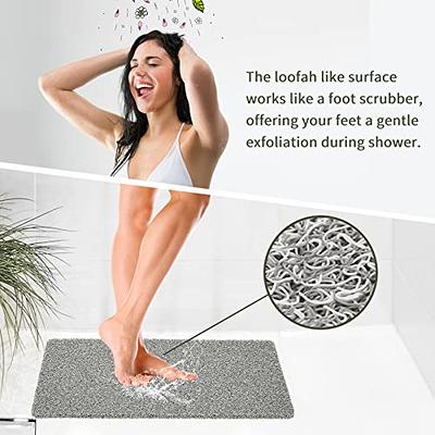 Non Slip Shower Mat, Comfortable Bath mat for Textured Surface,Quick Drying  Easy Cleaning Shower Floor Mat for Wet Area,Without Suction Cups 24x24