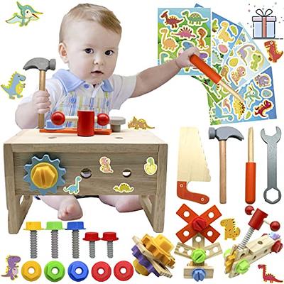 Montessori Mama Wooden Kids Tool Set - 29 Piece Pretend Play Construction Toy Tools Set - Stem Educational Toy - Toys for Kids Toddler Tool Set 