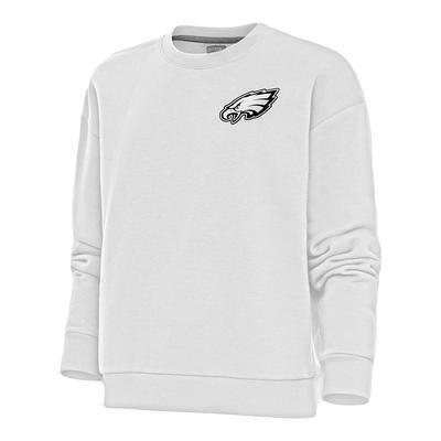 Women's Antigua White Philadelphia Eagles Victory Pullover Sweatshirt