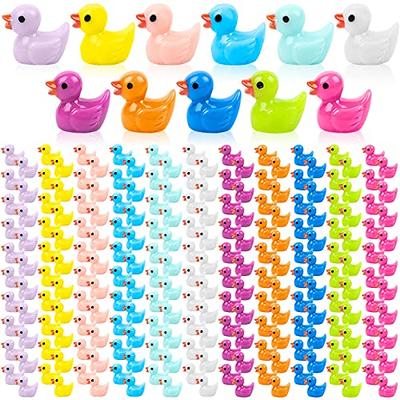 Xzbling 100PCS Mini Resin Duck Tiny Ducks Miniature Duck Figures