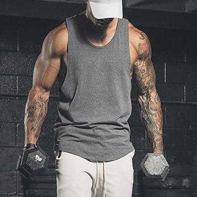 Men's Sleeveless Muscle Stringer Tank Top Cut Open Gym Training  Bodybuilding Vest Shirts