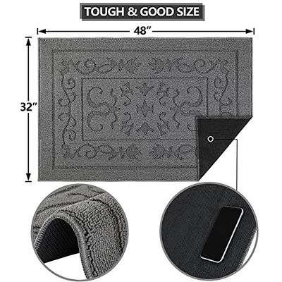 Indoor Doormat Super Absorbs Mud Mat, Machine Washable Non-Slip Rubber  Backing Clean Mat for Front Door Inside Dirt Trapper Mats Shoes Scraper  Entryway, 20x32 Inches 