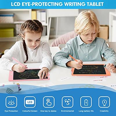 LCD Writing Tablet for Kids, 2 Pack 10 Inch Colorful Screen Drawing Tablet  with Stylus & Magnets, Erasable Doodle Board Including Copy Card, Learning