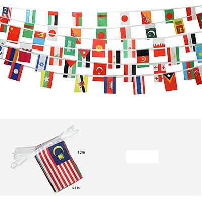 GentleGirl Asian 48 Flags Banner String Small Mini Countries Country International National Pennant Hangings Flag,Sports Even