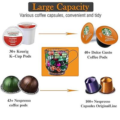 Large Capacity Coffee Pod Holders for K Cups, K Cup Holders for Counter K Pod  Holder