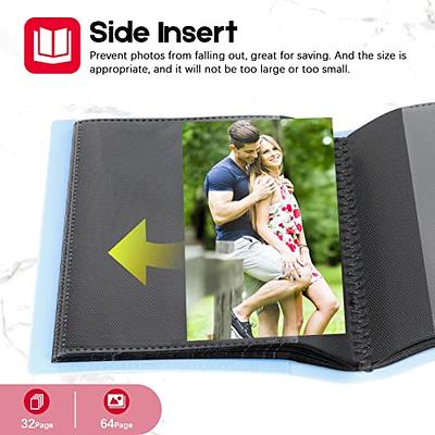 Small Photo Album 4x6 with Strong Elastic Band, 60-Page Album Holds 120  Photos PU Leather Album Cover Art Presentation Folder Picture Book Storage  for