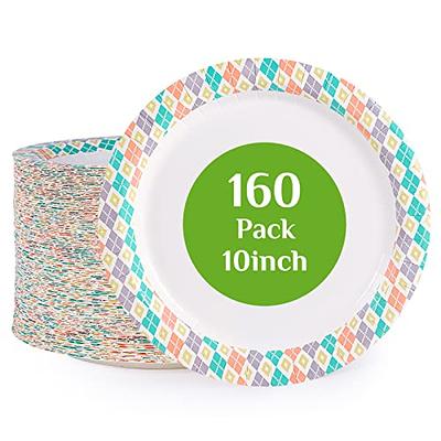 FOCUSLINE 10 Inch Paper Plates, 160 Count Disposable for Everyday Use,  Cut-Proof & Soak-Proof Coated Dinner Large Round 10 Plates for Home, Party  - Yahoo Shopping