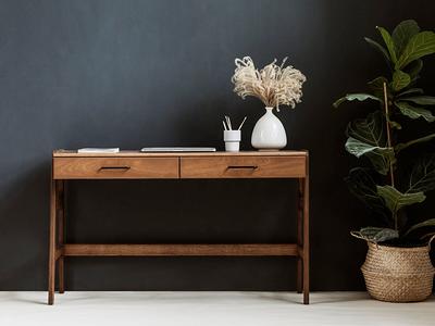 White Writing Desk with Drawer Mid Century Modern Desk, Small Wooden Home  Office Desk Table Simple Computer Desk for Small Places, by Artswish