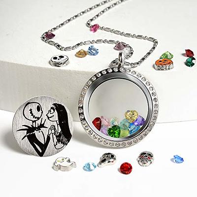 Stainless Steel Silver-Tone Floating Charms Kids Glass Locket Pendant  Necklace