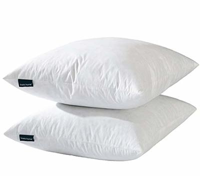 HITO 18x18 Pillow Inserts (Set of 2, White)- 100% Cotton Covering Soft  Filling Polyester Throw Pillows for Couch Bed Sofa