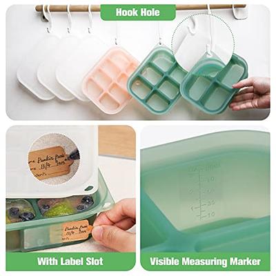 Hoolerry 6 Pcs Silicone Baby Food Storage Containers Baby Food Freezer  Tray with Lids Milk Trays for Breastmilk Baby Food Ice Cube Trays for  Homemade Baby Food Fruit Purees Vegetable (