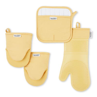 KitchenAid Beacon Two-Tone Mini Oven Mitt Set, Aqua Sky, 5.5x8, Set of 2  