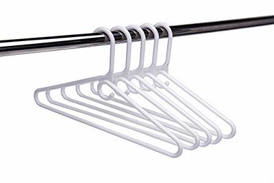 White Plastic Hangers 10 Pack,Plastic Clothes Hangers with Hooks